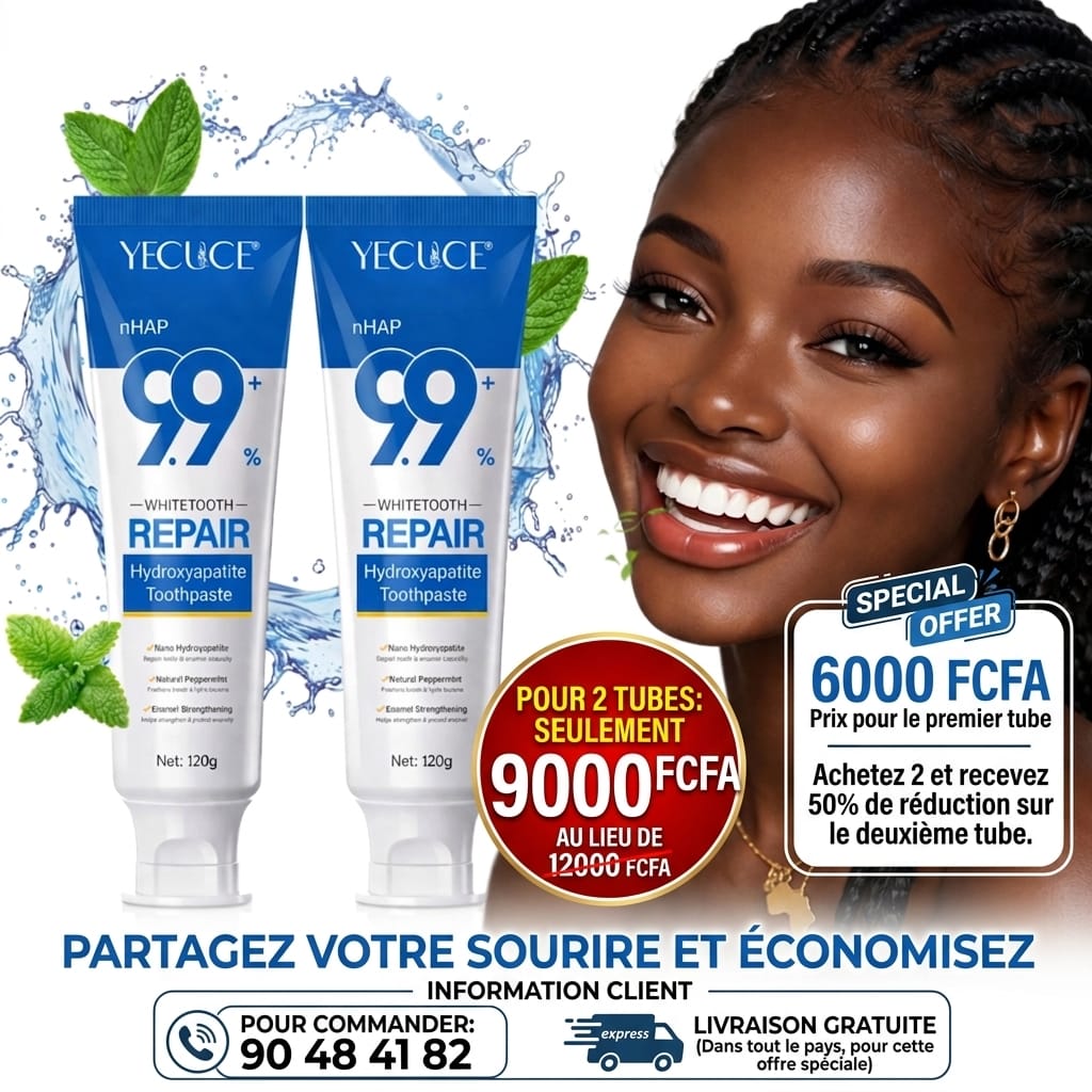 PATE DENTIFRICE 9.9% REPARE ET BLANCHI dejà distribué en France, Irland et UK